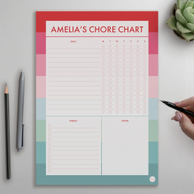 Personalised Chore Chart Notepad