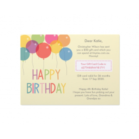 Balloons Email Gift Card